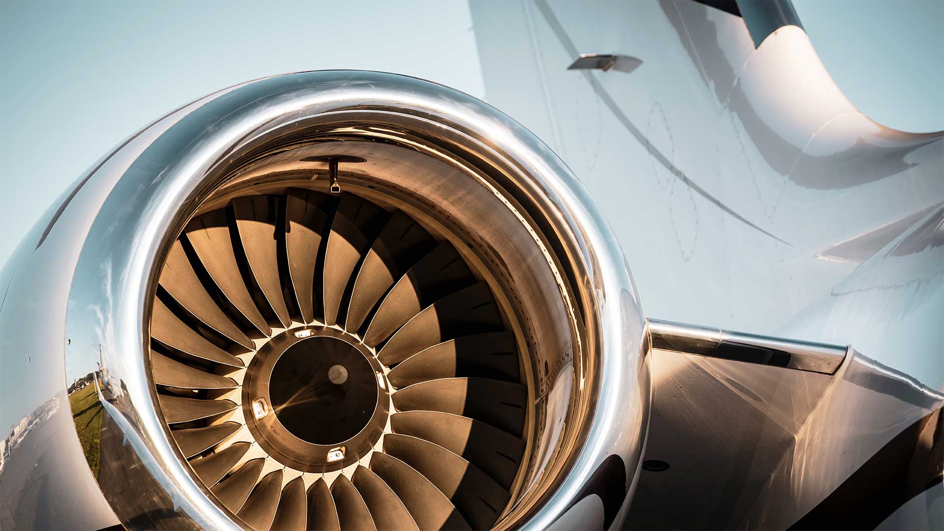 Close-up view of a private jet engine symbolizing La Casa Jet’s JetOps Setup services for launching in-house flight operations.