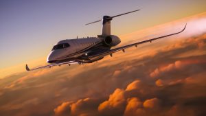 image shows a private jet